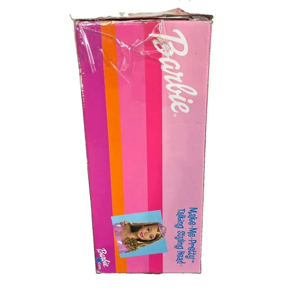 Mattel Barbie Make Me Pretty Talking Styling Head 2001 Tested & Works Box Damage